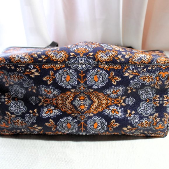 COACH Large Tote & Matching Wristlet, Blue/Orange Floral PVC, EUC - Picture 9 of 12